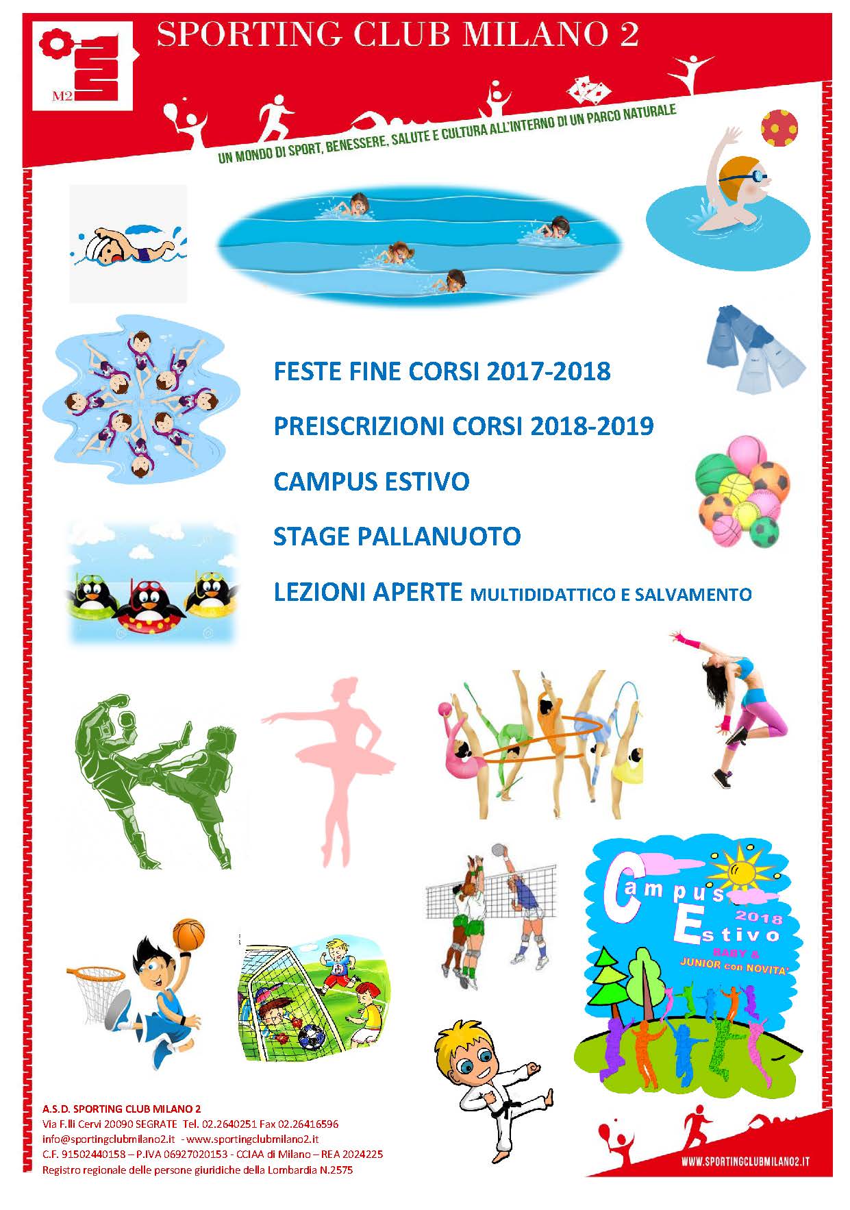 Preiscrizione corsi e feste di fine corsi: